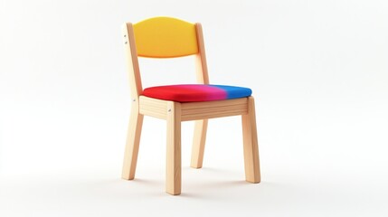 Colorful Kids Chair Isolated on White Background. Possible Use Children's furniture catalog
