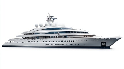 Fototapeta premium Luxury Yacht at Sea, Calm Waters, Luxury Travel