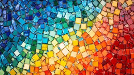 Vibrant mosaic art creation art studio digital artwork colorful environment close-up view creative design exploration