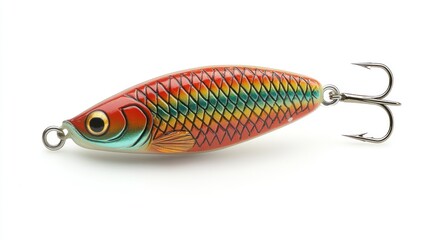 Colorful Fishing Lure on White Background