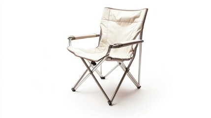Folding Camping Chair, Isolated White Background, Ready for Outdoor Use
