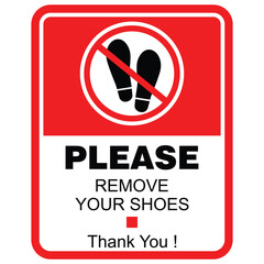 Please, Remove footwear outside, sign vector