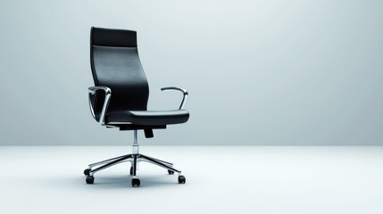 Modern Black Office Chair Isolated Studio Shot