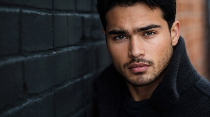 Obraz premium Man in dramatic portrait lighting. Perfect for modern masculinity, urban style, or contemporary portrait themes.