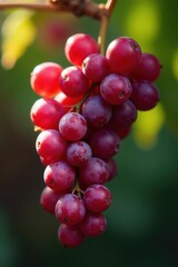 Red grape bunch, rich color against matching backdrop, grapes, vineyard