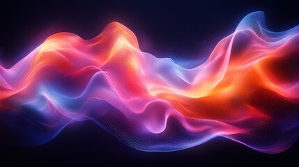 Obraz premium Abstract Colorful Waves Flowing Dynamically Across Dark Background