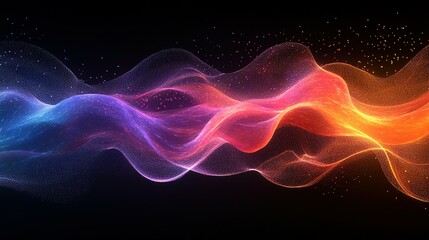 Abstract Colorful Waves of Light Particle Flow