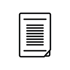 Black line icon for white paper