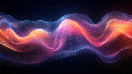 Obraz premium Abstract Colorful Wave Pattern With Sparkling Dust