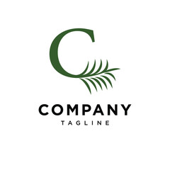 Obraz premium Letter C Rosemary Logo Icon Vector
