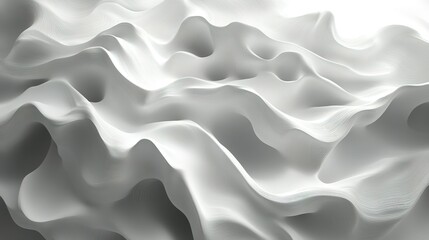 Obraz premium Abstract White Sculpted Waves Flowing Design