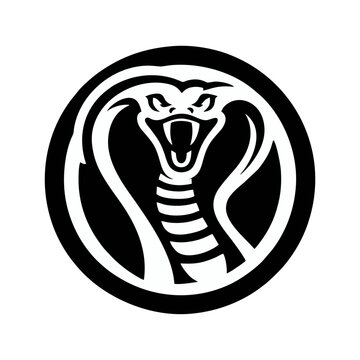 Snake cobra viper silhouette. engrave black icon on white background