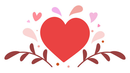 Heart with flowers icon vector isolated on white background.