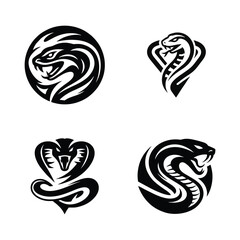 Snake cobra viper silhouette. engrave black icon on white background