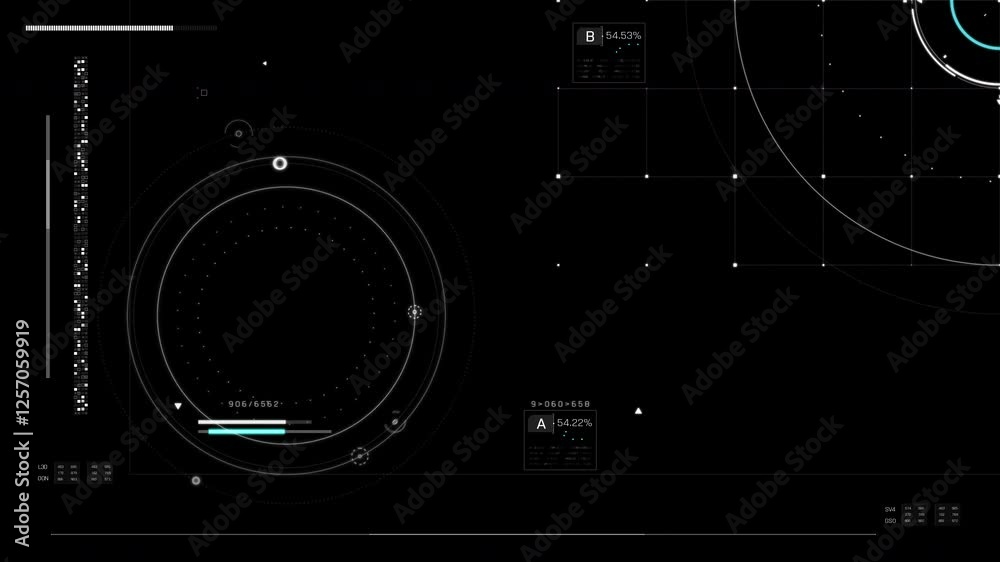 Poster universal technology line and frame video overlay futuristic hud head up display interface template 
