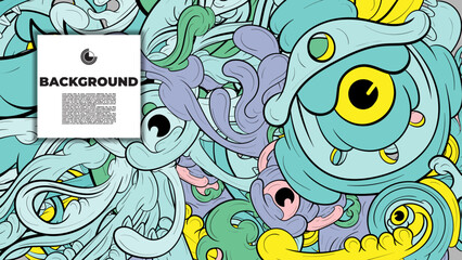 Vibrant and Playful Colorful Abstract Doodle Art Design for Posters, Covers, Flyers, Backgrounds, Prints, and Wall Decor, Perfect for Adding a Creative Touch to Any project