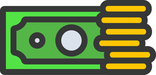 Fototapeta premium Cash Filled Line Icon