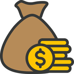 Wealth Filled Line Icon