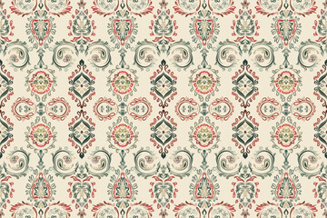 Motifs African boho paisley Floral Ikat pattern embroidery border. Ethnic ikat floral Ethnic Indian Pattern Ikat pattern Ethnic Pattern.Border indian floral Aztec embroidery border seamless patterns.