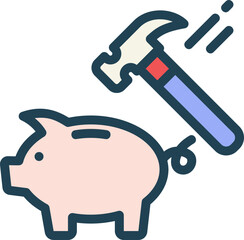 Break Saving Filled Line Icon