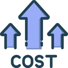 Cost Increase Filled Line Icon
