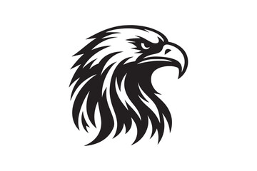 Fototapeta premium Eagle Head Silhouette Vector Illustration - High-Quality Printable Design for T-Shirts Hoodies Pillows Clipart and More