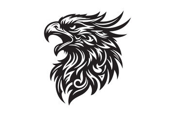 Eagle Head Silhouette Vector Illustration - High-Quality Printable Design for T-Shirts Hoodies Pillows Clipart and More