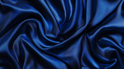Obraz premium Elegant blue satin fabric textile studio close-up photography soft texture indoor setting luxury concept