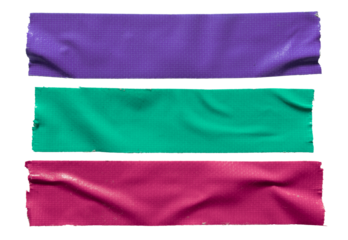 Purple, green and pink cloth tape