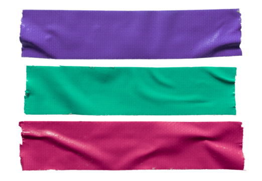 Purple, green and pink cloth tape
