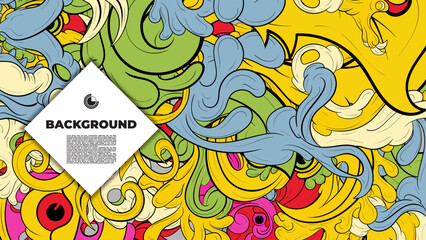 Bright and colorful abstract vector background with unique fractal shapes, perfect for posters, banners, and fabric print projects.