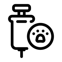 Pet Vaccination Line Icon. Single icon, line vector icon