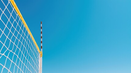 Beach Volleyball Net Against Clear Blue Sky