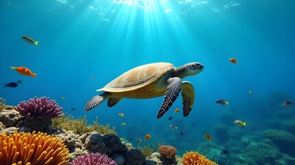 Obraz premium green sea turtle