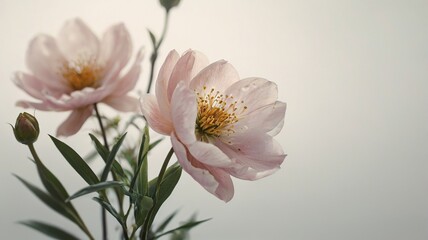 Delicate Pink Flowers In Soft Light