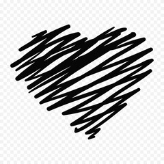 Fototapeta premium Doodle hand drawn heart drawing on white background