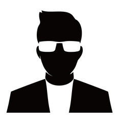 silhouette of man wearing glasses
