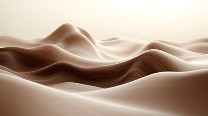 Undulating sand dunes in soft light creating a serene and harmonious landscape with warm tones and smooth textures.