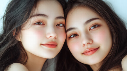 笑顔の女性2人