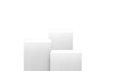 White product display podium in studio room, for display presentation PNG transparent.