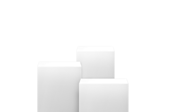White product display podium in studio room, for display presentation PNG transparent.