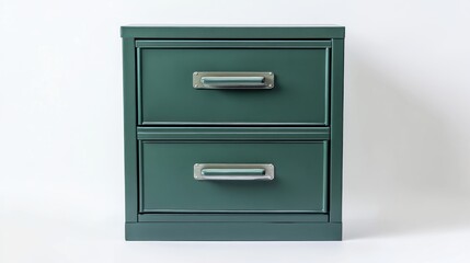 Green Metal File Cabinet, Modern Storage, Minimalist Design, Simple Furniture, for Office or Home