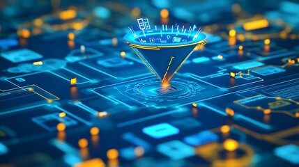 Conceptual map of digital advertising funnels for corporate campaigns highlighting lead generation conversion and retargeting