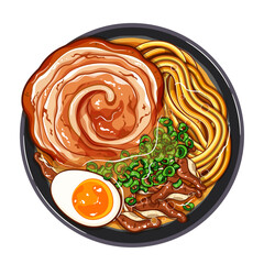 Shoyu Ramen Top View Food Illustration Vector.
Japanese Food Ramen Noodles in a Bowl Menu Icon.
Japanese Street Food Shoyu Ramen Vector.
Japanese Food Shoyu Ramen Vector Icon.