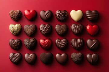 Love chocolate with a red background