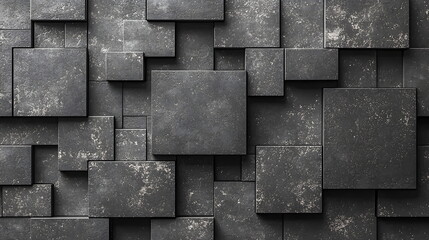 Textured gray tiles arranged in overlapping square patterns creating a modern geometric background design.