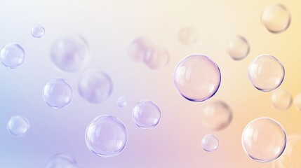 Pastel bubbles float on gradient background, website banner