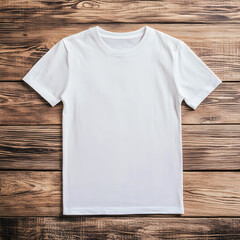 White t shirt on wooden background