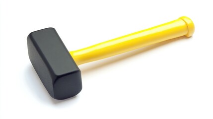 Isolated Yellow-Handled Black Hammer