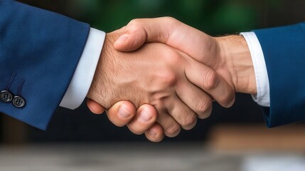 Obraz premium businessmen handshake after good deal